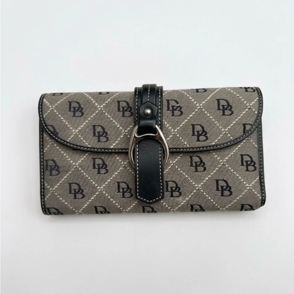 Dooney &  Bourke Monogram Clutch Wallet With Checkbook Leather holder
